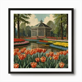 Tulips In The Garden 11 Art Print