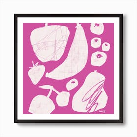 Abstract Fruit Pink Square Art Print