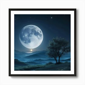 Full Moon In The Sky 2 Art Print