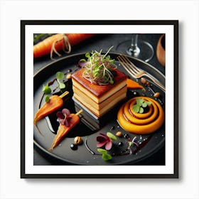 Dessert With Carrots And Wine Art Print