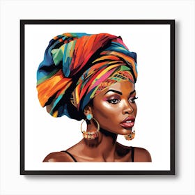 African Woman With Turban Art Print