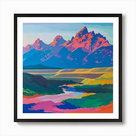 Colourful Abstract Grand Teton National Park Usa 5 Art Print