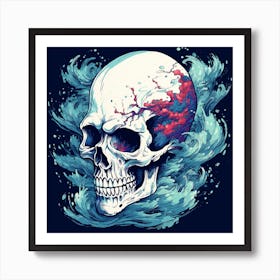 Skull In The Water Art Print
