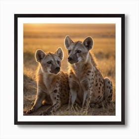 Hyenas At Sunset Art Print