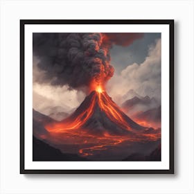 Volcano Stock Videos & Royalty-Free Footage Art Print