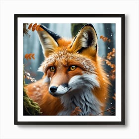 Fox In The Woods 27 Art Print