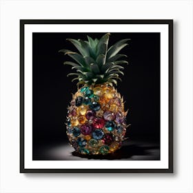 Pineapple Made Of Jewels Art Print