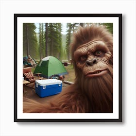 Bigfoot In The Woods Art Print