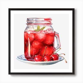 Cherry Juice In A Jar Art Print