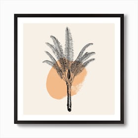 Tropical Tree Light Orange Art Print