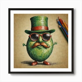 Avocado In A Top Hat Art Print