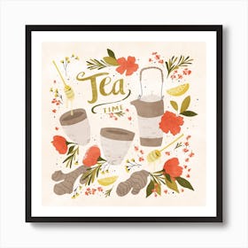 Ginger Lavender Tea Square Art Print