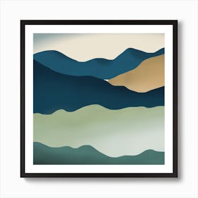 Whimsical Hills Square Art Print