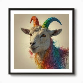 Rainbow Goat 3 Art Print