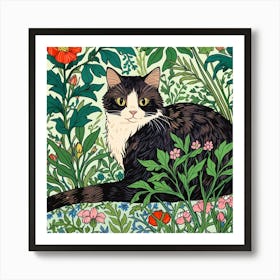 Cat In The Garden 4 Art Print