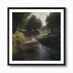 Stream In The Woods 25 Art Print