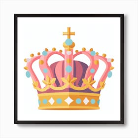 Crown On A White Background Art Print