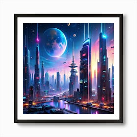 Futuristic City Art Print