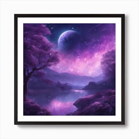 Purple Night Sky Art Print