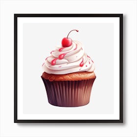 Cupcake With Cherry 22 Art Print