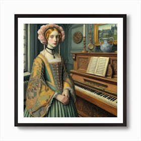 Lady At The Piano Art Print