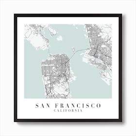 San Francisco California Street Map Minimal Color Square Art Print
