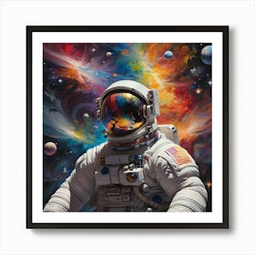 Astronaut In Space Art Print