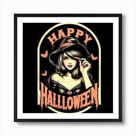 Happy Halloween Witch Art Print