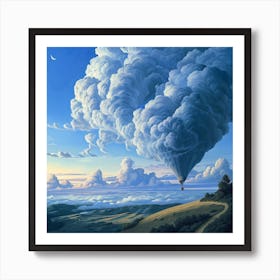 Hot Air Baloon In The Clouds 1 Art Print