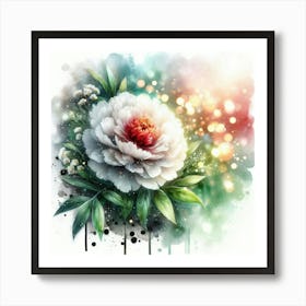 Watercolor Peony Art Print