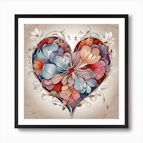 Heart Of Flowers 8 Art Print