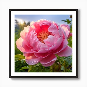 Pink Peony Flower Art Print