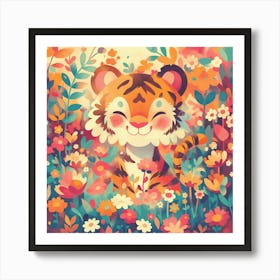 Tiger In The Garden Art Print