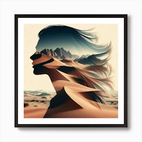 Portrait Of A Woman In The Desert 5 Art Print