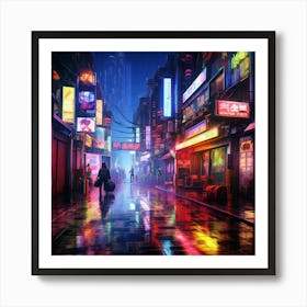 Neon City 5 Art Print