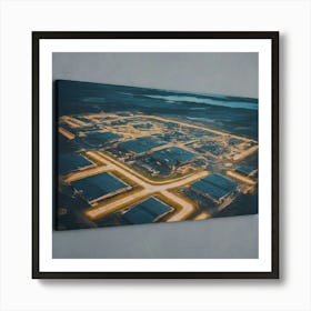 Aerial View Of A City At Night Art Print