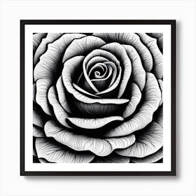 Black And White Rose 3 Art Print