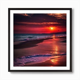 Sunset On The Beach 454 Art Print