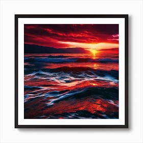 Sunset Over The Ocean 142 Art Print