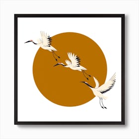 Cranes In Flight Art Print