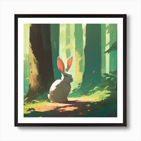 Rabbit In The Woods 25 Art Print