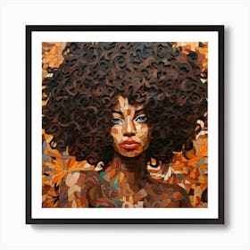Afro Haired Woman 1 Art Print