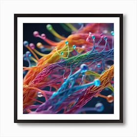 Colorful Strands Of Wires Art Print