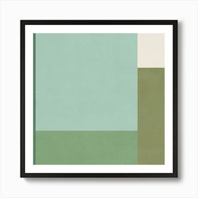 Minimalist Abstract Geometries - Green 03 Art Print