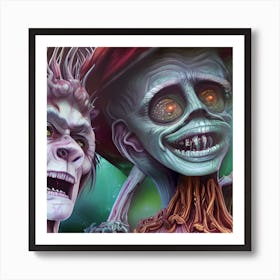 Zombies And Ghouls Art Print