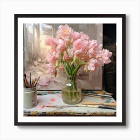 Pink Daffodils Art Print