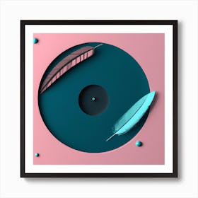Feathers On A Record Art Print