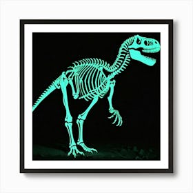 Glow In The Dark Dinosaur Skeleton 4 Art Print