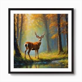 Deer In The Forest Art Print