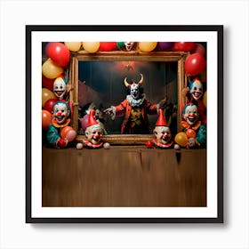 Clowns In A Frame Art Print